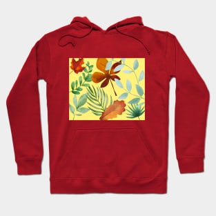 Wild Tropical Hawaiian Leaves And Flowers Pattern Hoodie